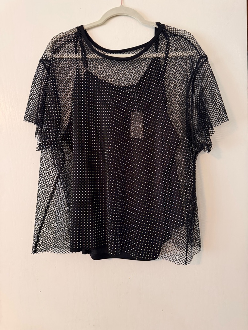 torrid Bedazzled Mesh Boxy Crop Top with Tank